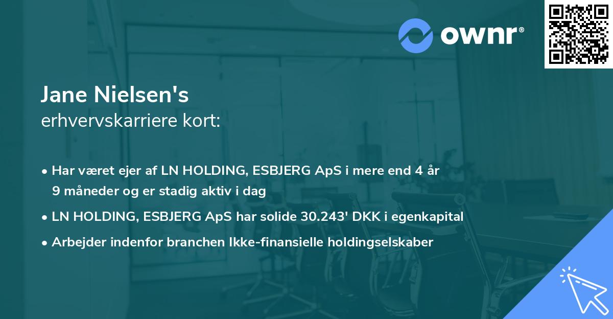 Jane Nielsen's erhvervskarriere kort