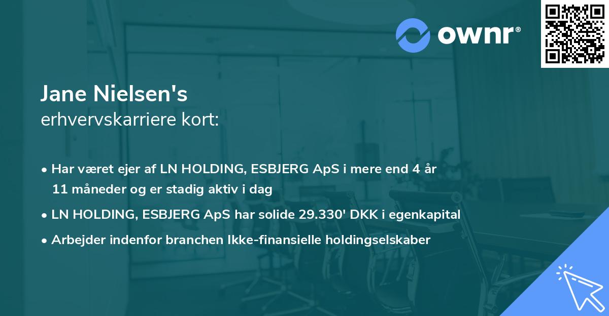 Jane Nielsen's erhvervskarriere kort