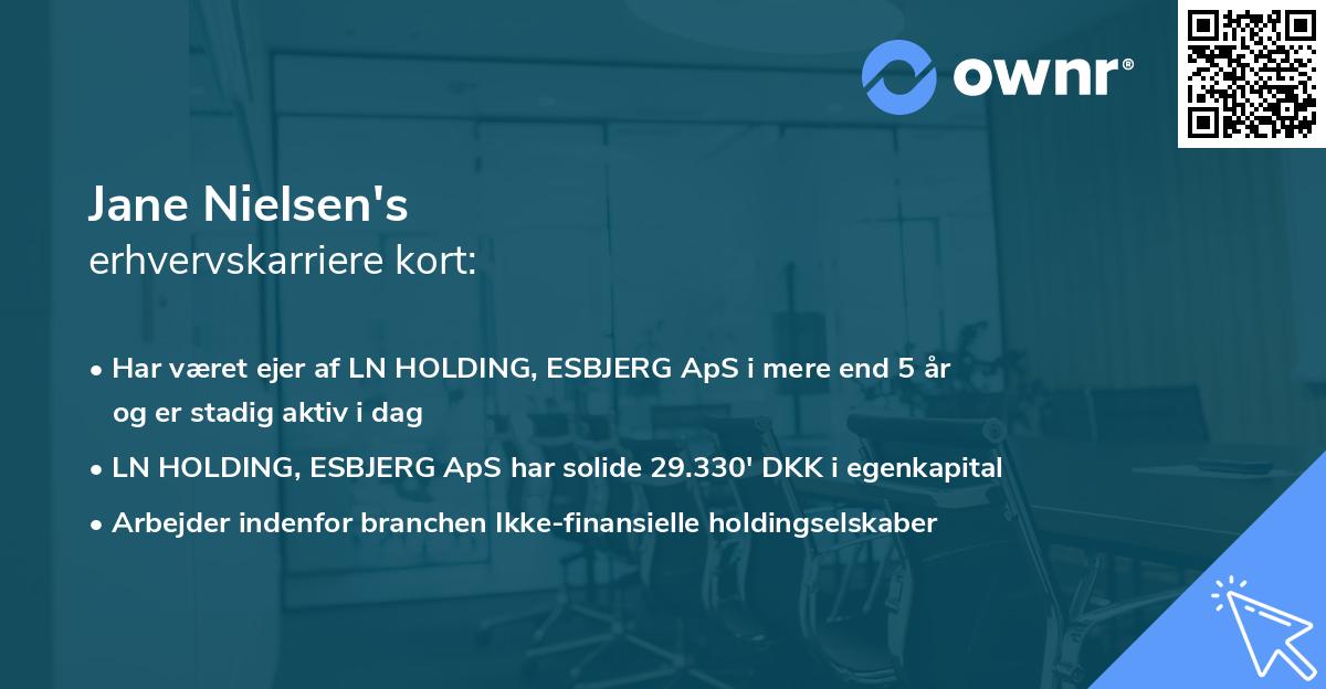 Jane Nielsen's erhvervskarriere kort