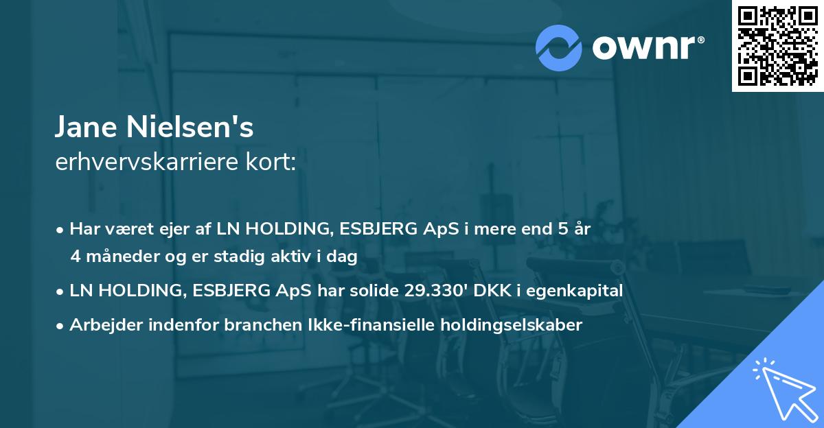 Jane Nielsen's erhvervskarriere kort