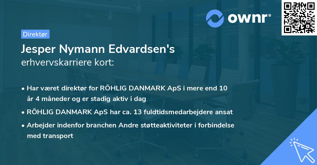 Jesper Nymann Edvardsen's erhvervskarriere kort