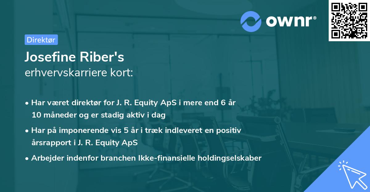 Josefine Riber's erhvervskarriere kort