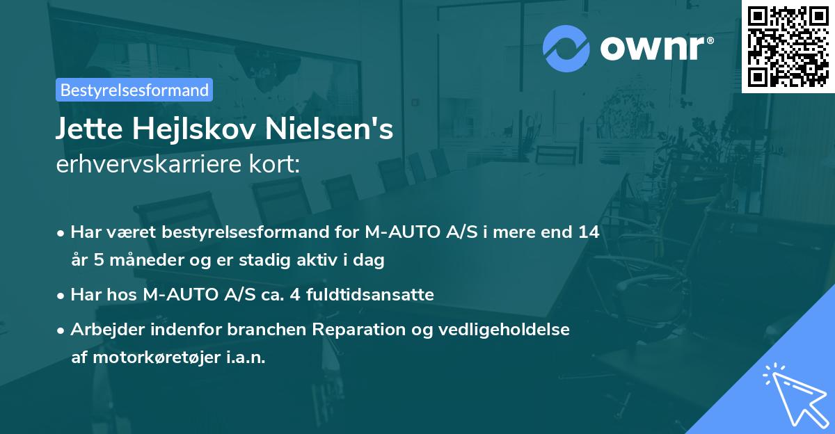 Jette Hejlskov Nielsen's erhvervskarriere kort