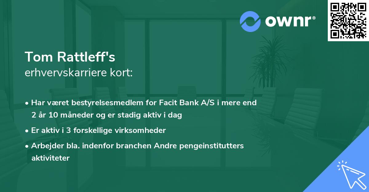 Tom Rattleff's erhvervskarriere kort