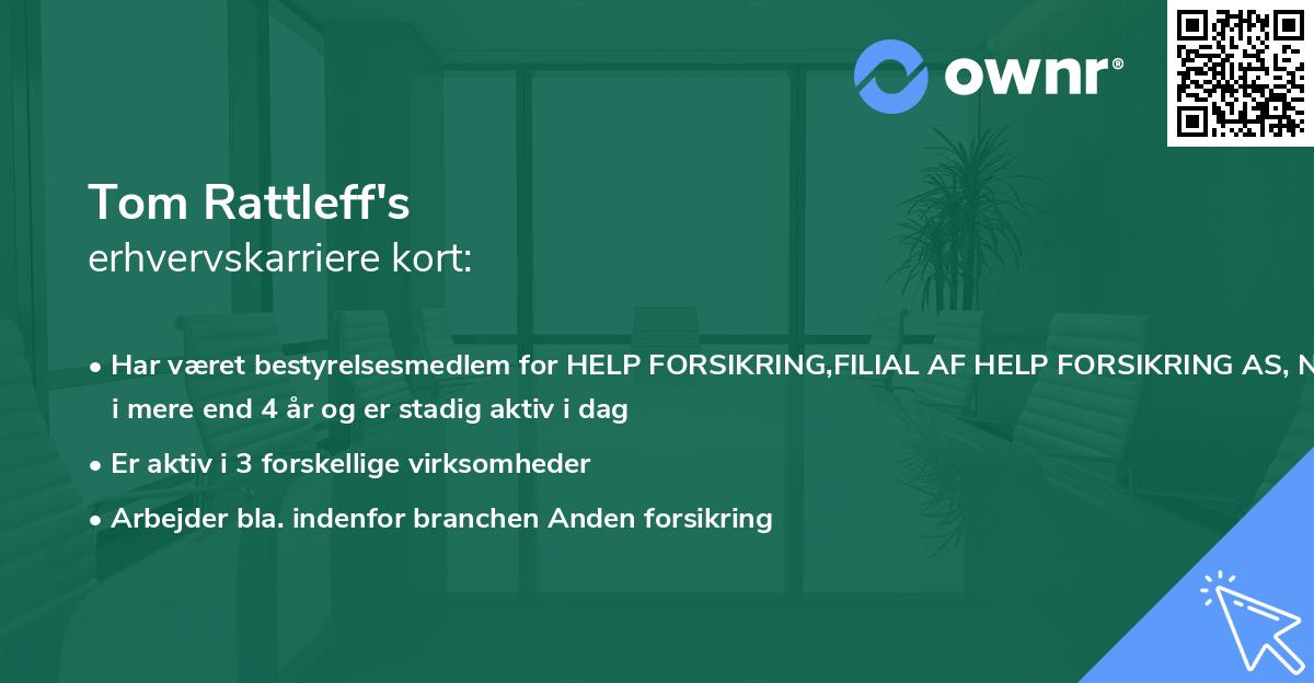 Tom Rattleff's erhvervskarriere kort