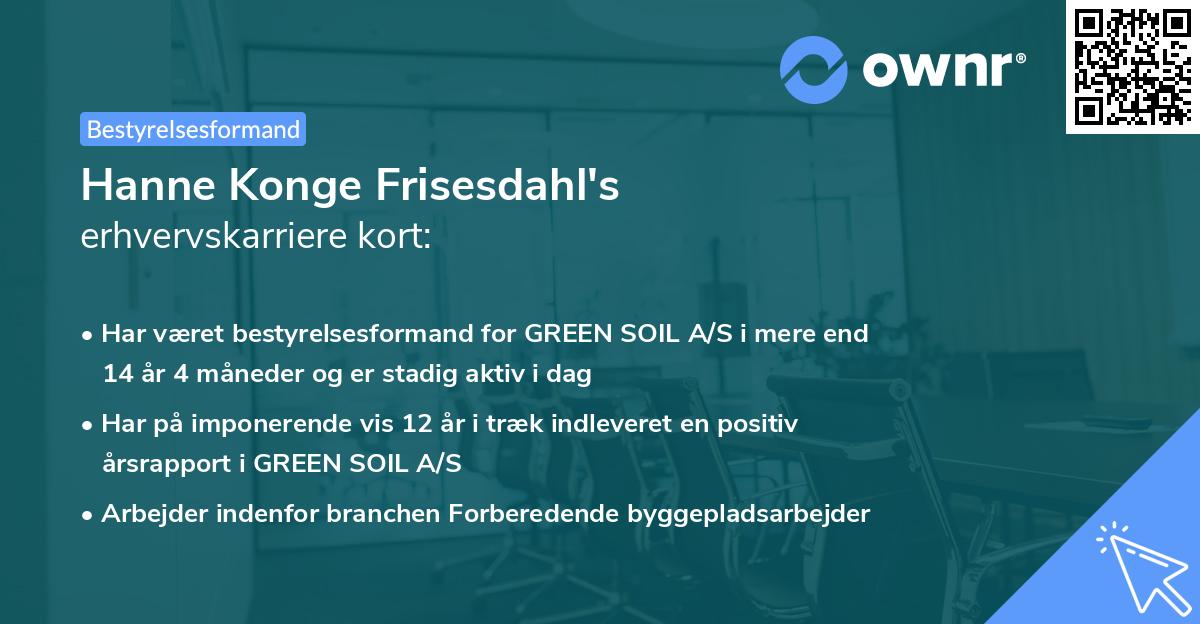 Hanne Konge Frisesdahl's erhvervskarriere kort