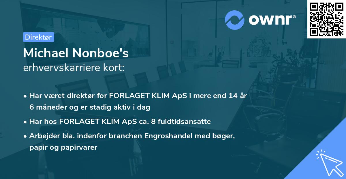 Michael Nonboe's erhvervskarriere kort