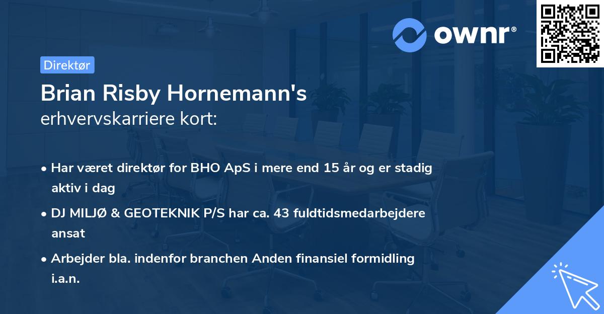 Brian Risby Hornemann's erhvervskarriere kort