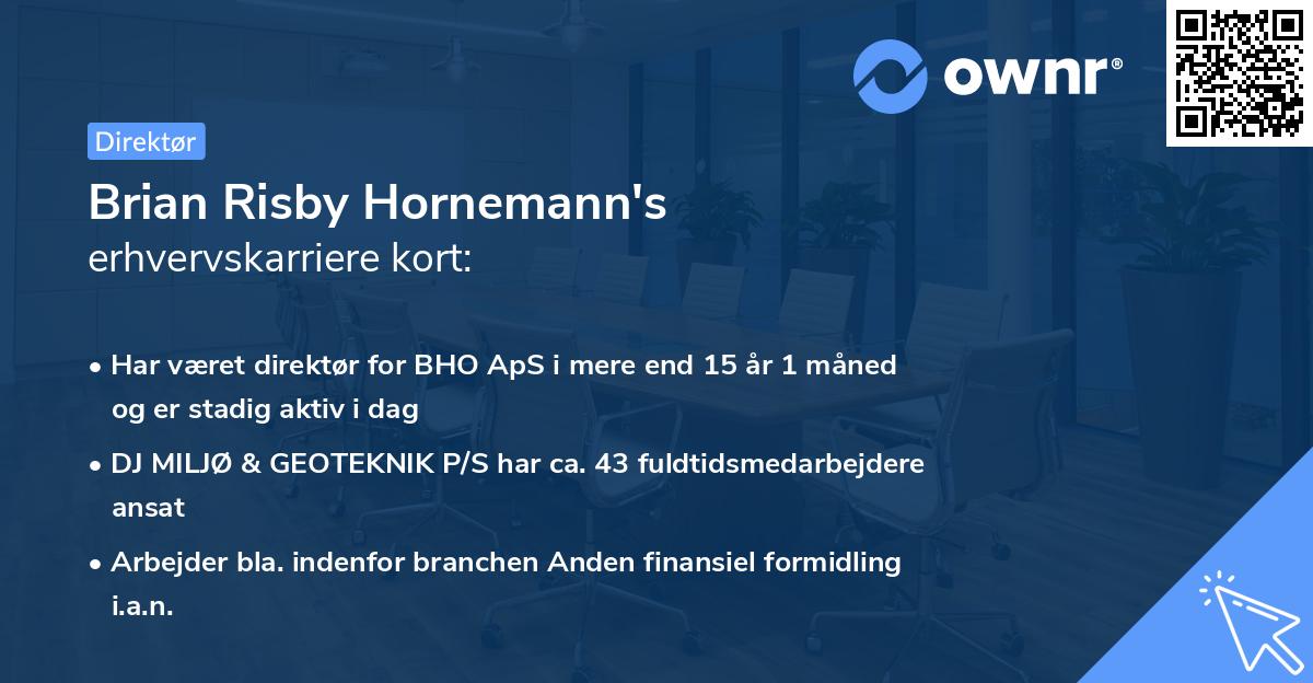 Brian Risby Hornemann's erhvervskarriere kort