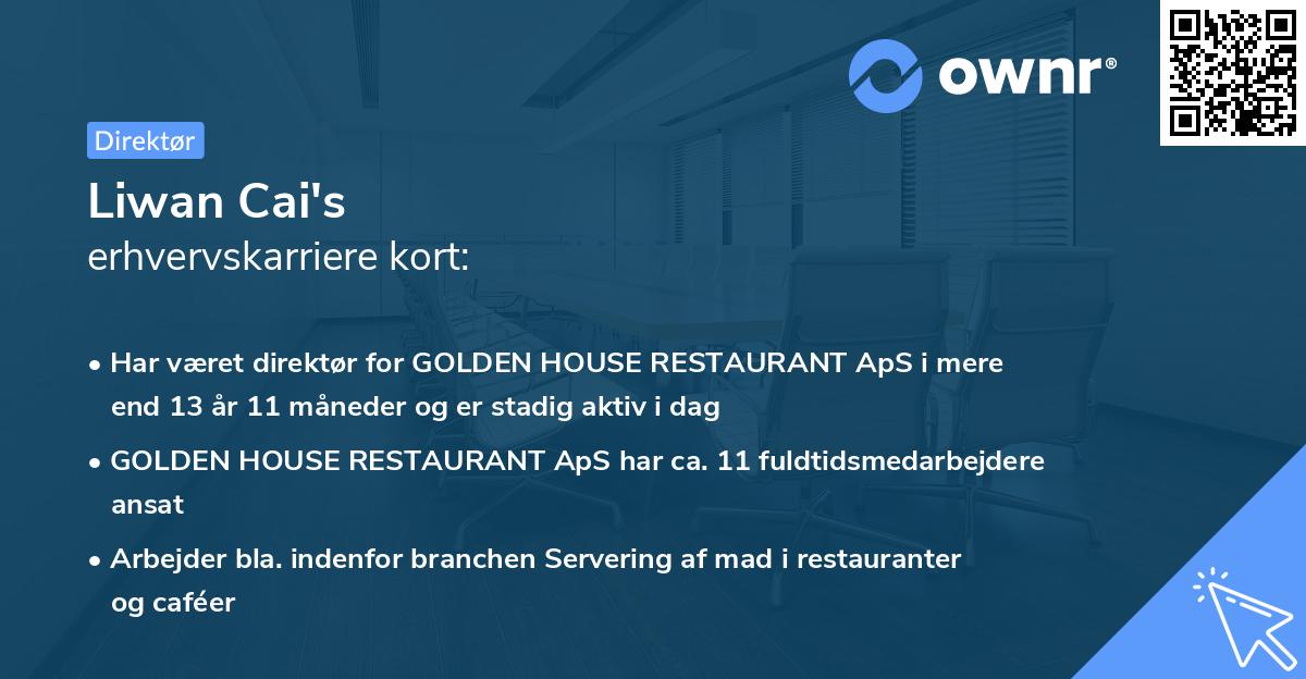 Liwan Cai's erhvervskarriere kort