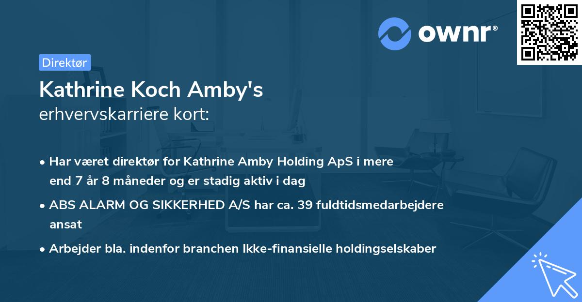 Kathrine Koch Amby's erhvervskarriere kort