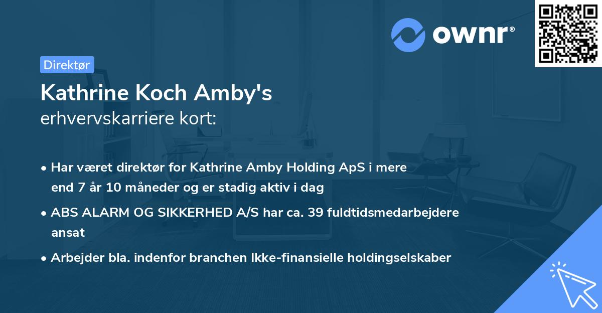 Kathrine Koch Amby's erhvervskarriere kort