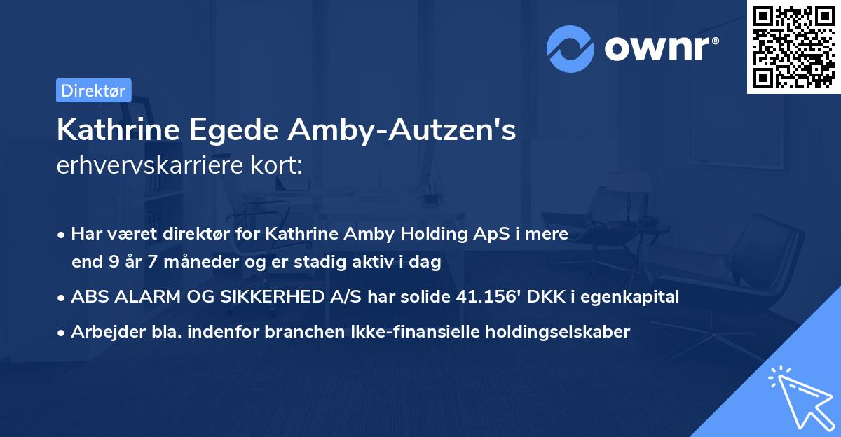 Kathrine Egede Amby-Autzen's erhvervskarriere kort