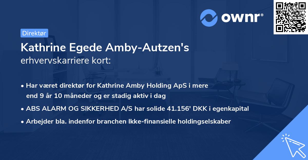 Kathrine Egede Amby-Autzen's erhvervskarriere kort