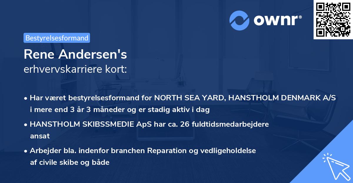 Rene Andersen's erhvervskarriere kort