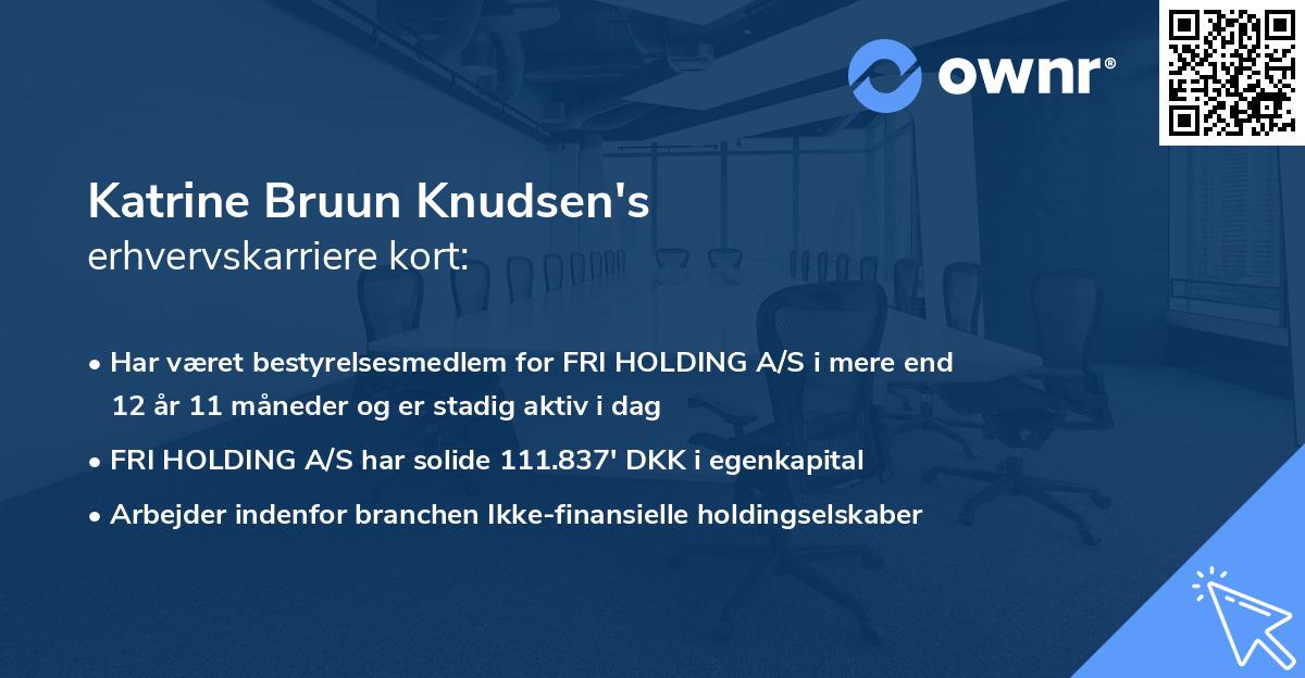 Katrine Bruun Knudsen's erhvervskarriere kort