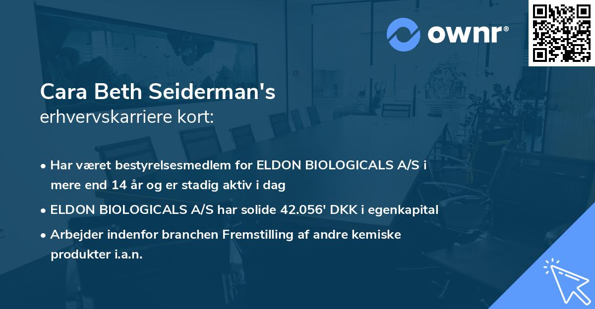 Cara Beth Seiderman's erhvervskarriere kort