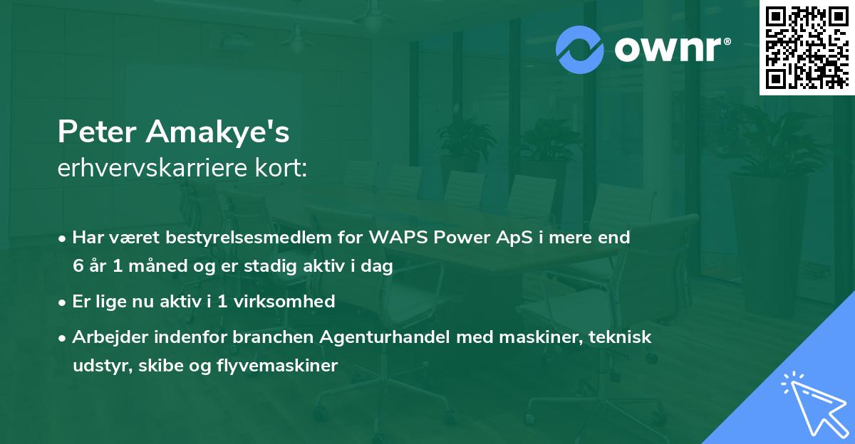 Peter Amakye's erhvervskarriere kort