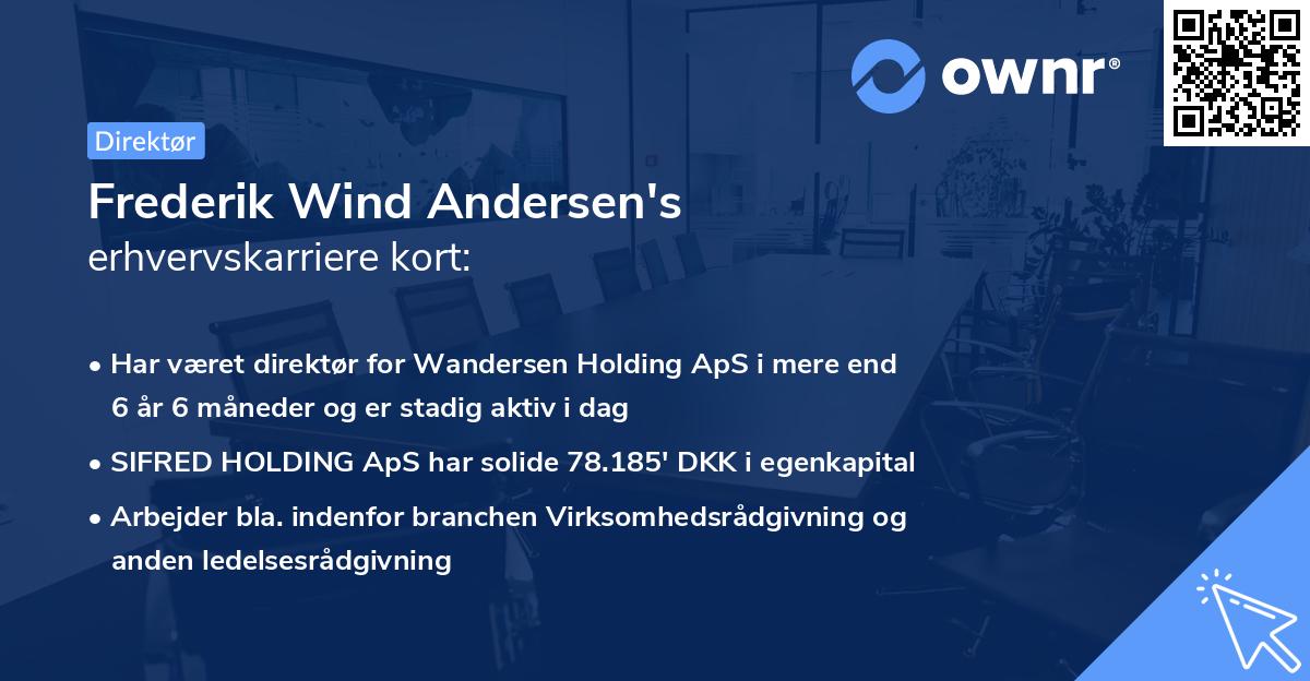 Frederik Wind Andersen's erhvervskarriere kort