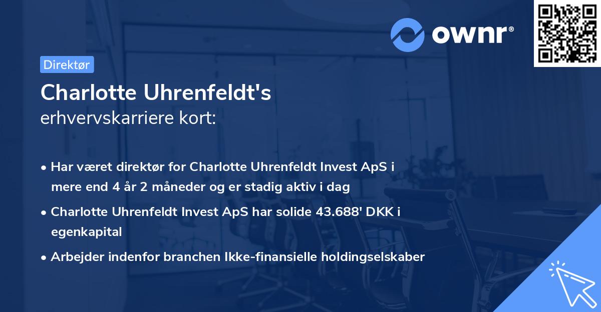 Charlotte Uhrenfeldt's erhvervskarriere kort