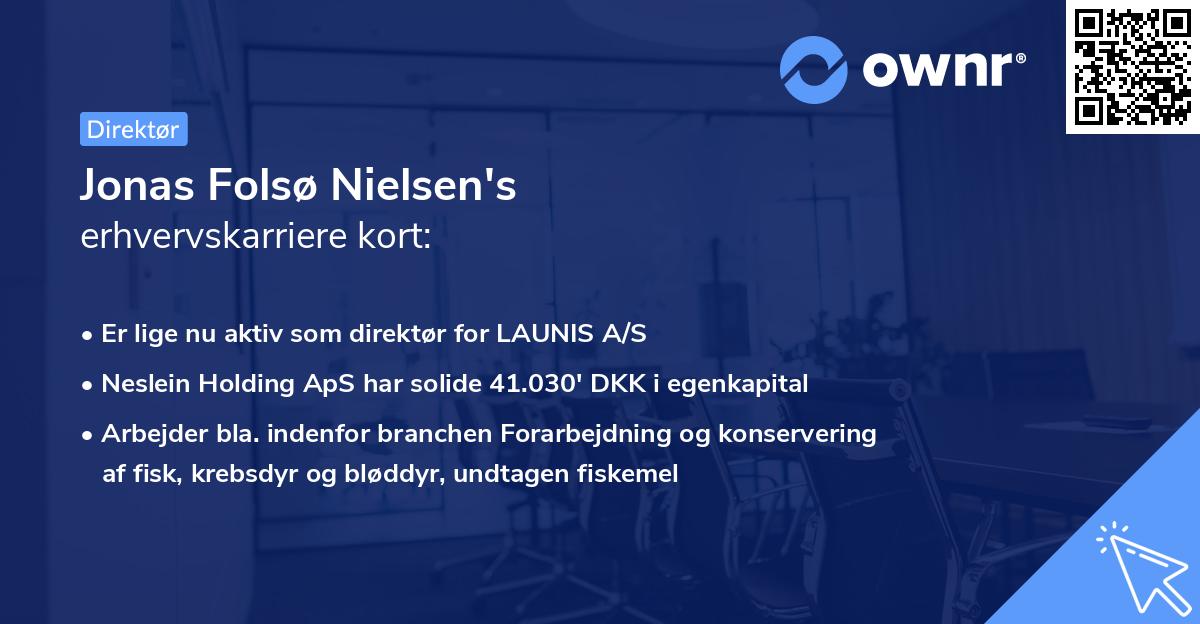 Jonas Folsø Nielsen's erhvervskarriere kort