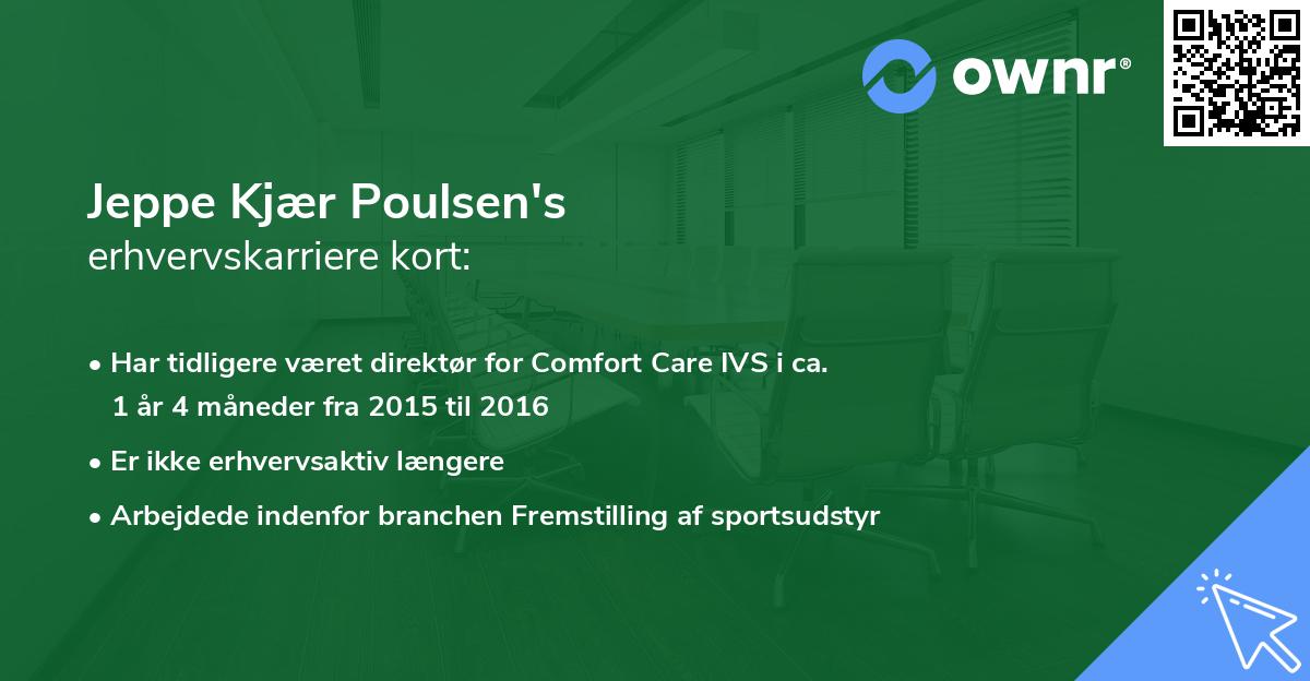 Jeppe Kjær Poulsen's erhvervskarriere kort