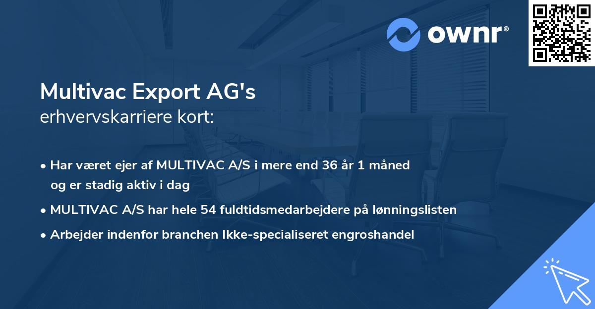 Multivac Export AG's erhvervskarriere kort