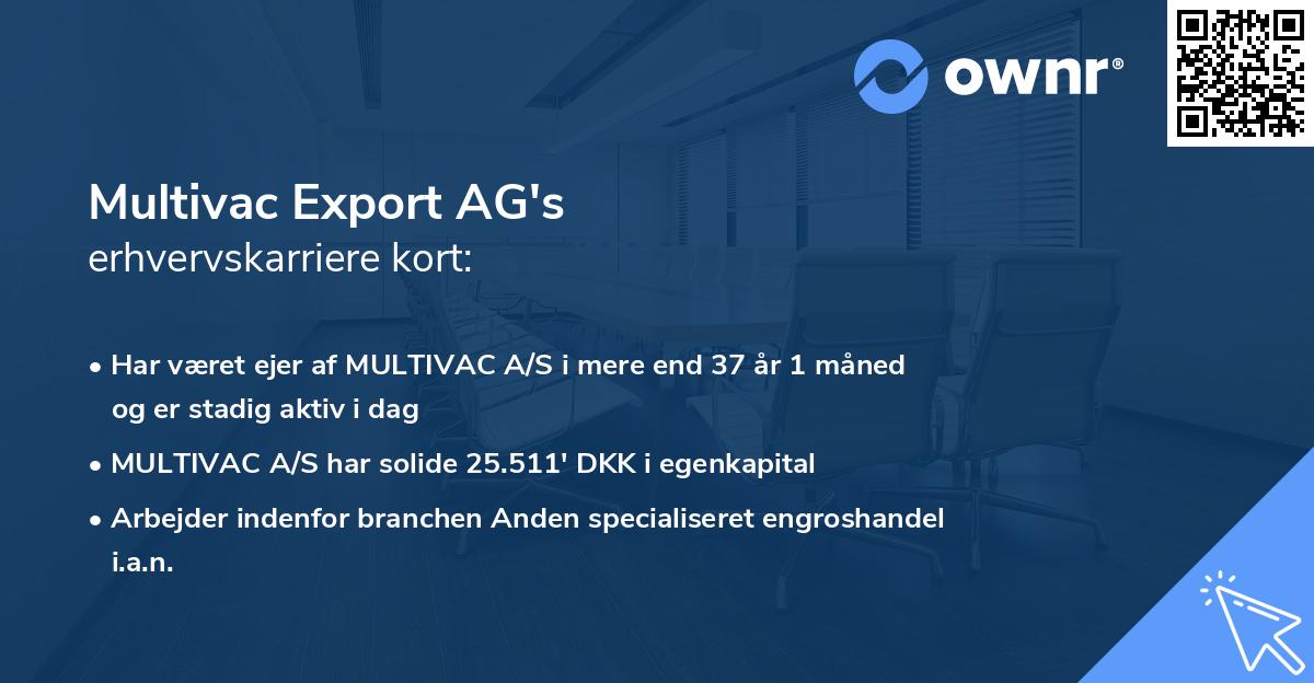 Multivac Export AG's erhvervskarriere kort