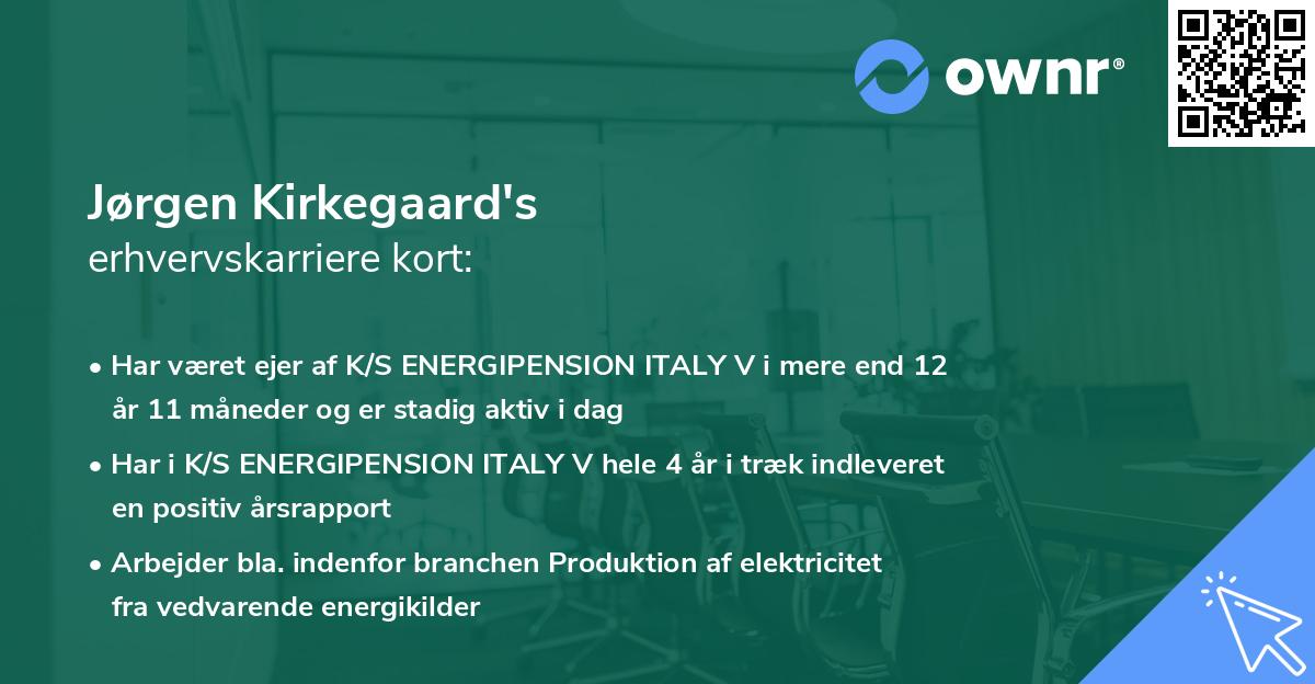 Jørgen Kirkegaard's erhvervskarriere kort