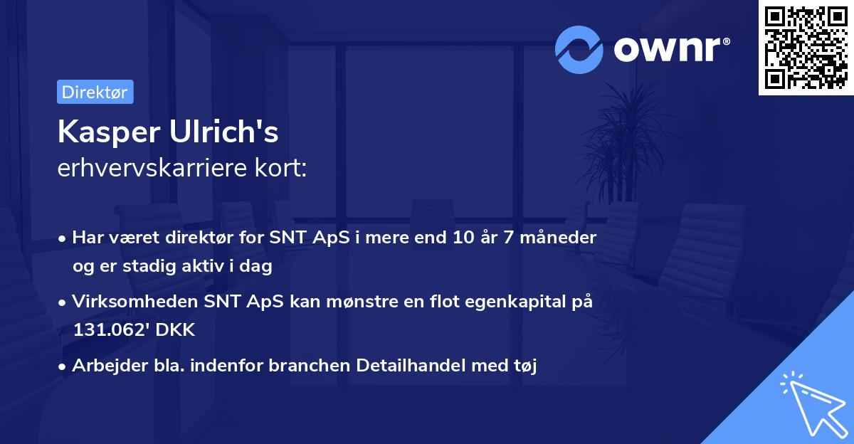 Kasper Ulrich's erhvervskarriere kort