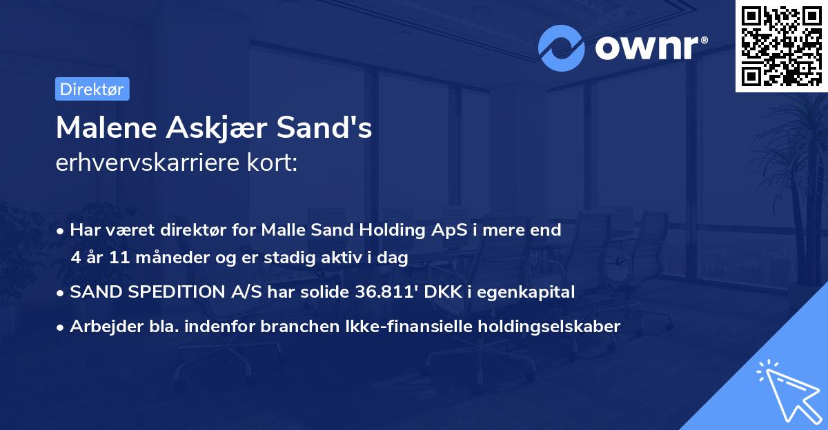 Malene Askjær Sand's erhvervskarriere kort