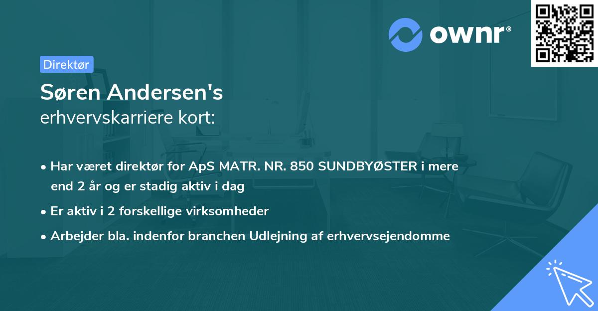 Søren Andersen's erhvervskarriere kort