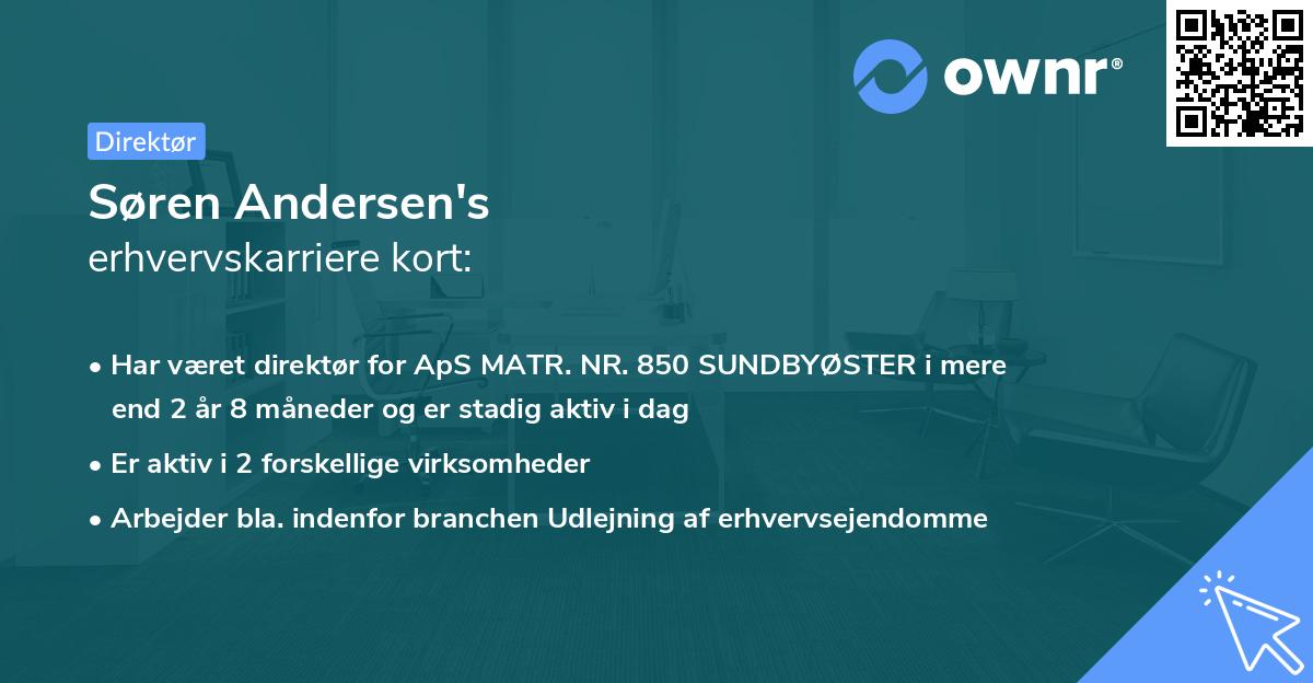 Søren Andersen's erhvervskarriere kort