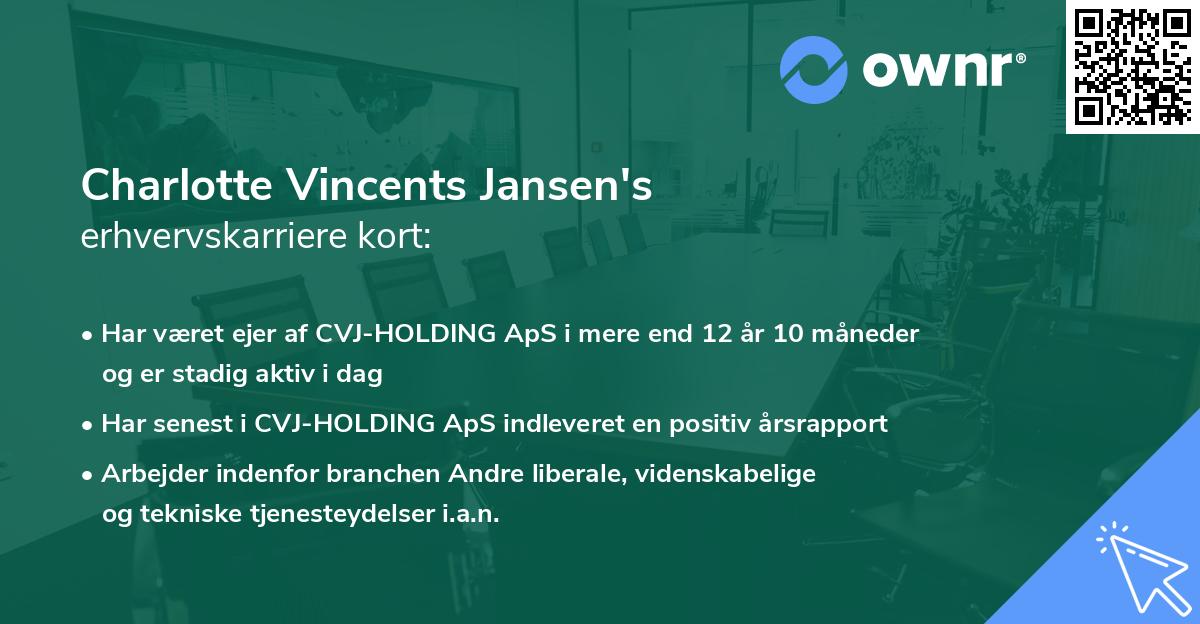 Charlotte Vincents Jansen's erhvervskarriere kort