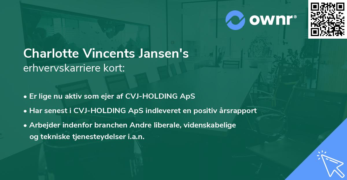 Charlotte Vincents Jansen's erhvervskarriere kort