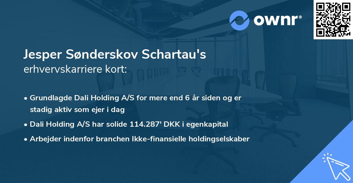 Jesper Sønderskov Schartau's erhvervskarriere kort