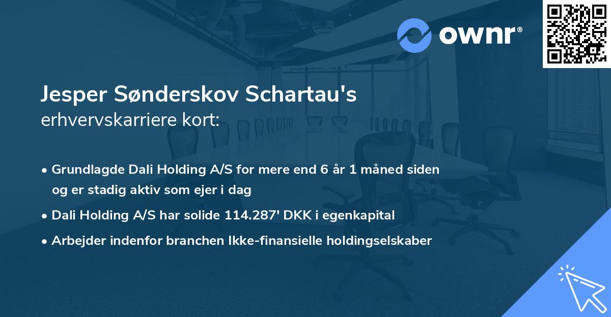 Jesper Sønderskov Schartau's erhvervskarriere kort