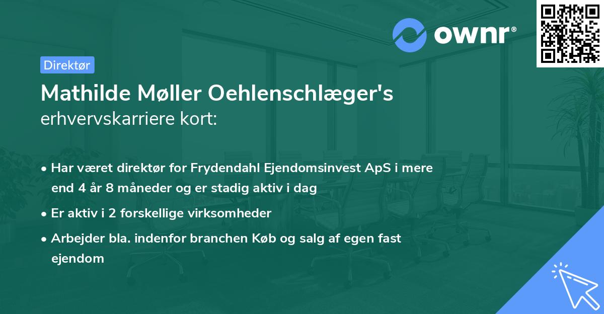 Mathilde Møller Oehlenschlæger's erhvervskarriere kort