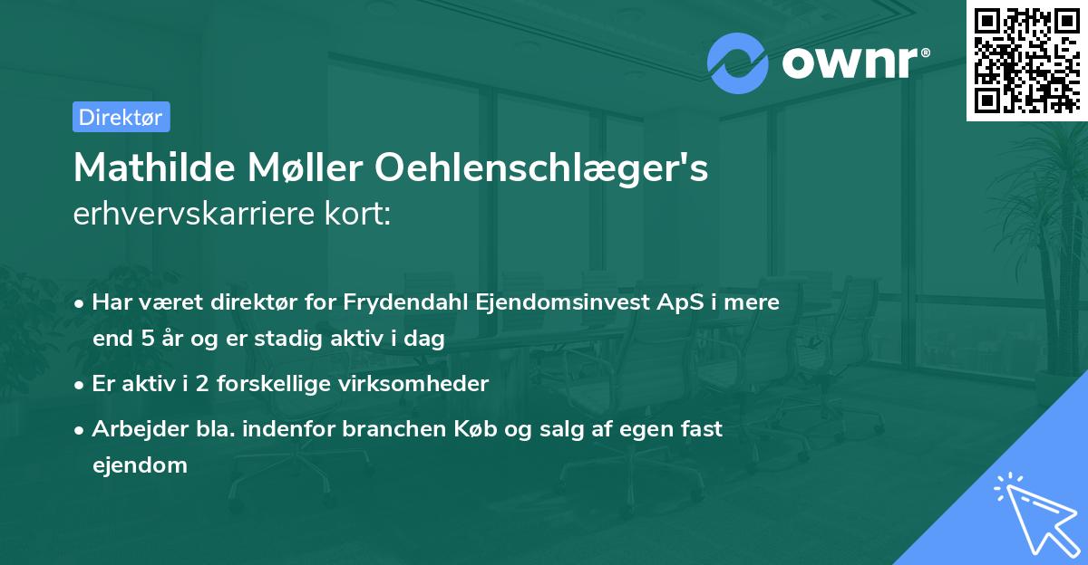Mathilde Møller Oehlenschlæger's erhvervskarriere kort