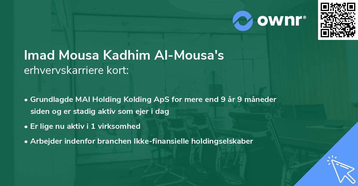 Imad Mousa Kadhim Al-Mousa's erhvervskarriere kort