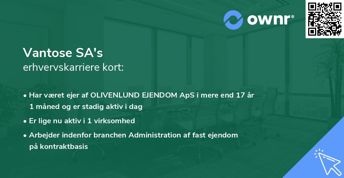 Vantose SA's erhvervskarriere kort