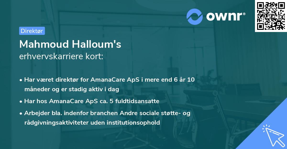 Mahmoud Halloum's erhvervskarriere kort