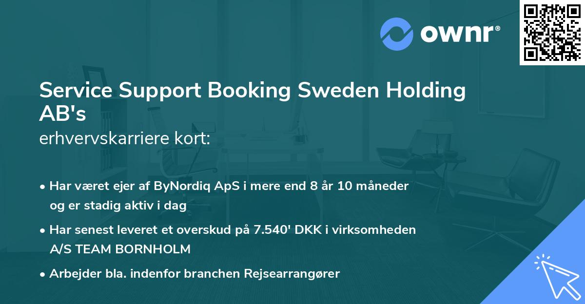 Service Support Booking Sweden Holding AB's erhvervskarriere kort