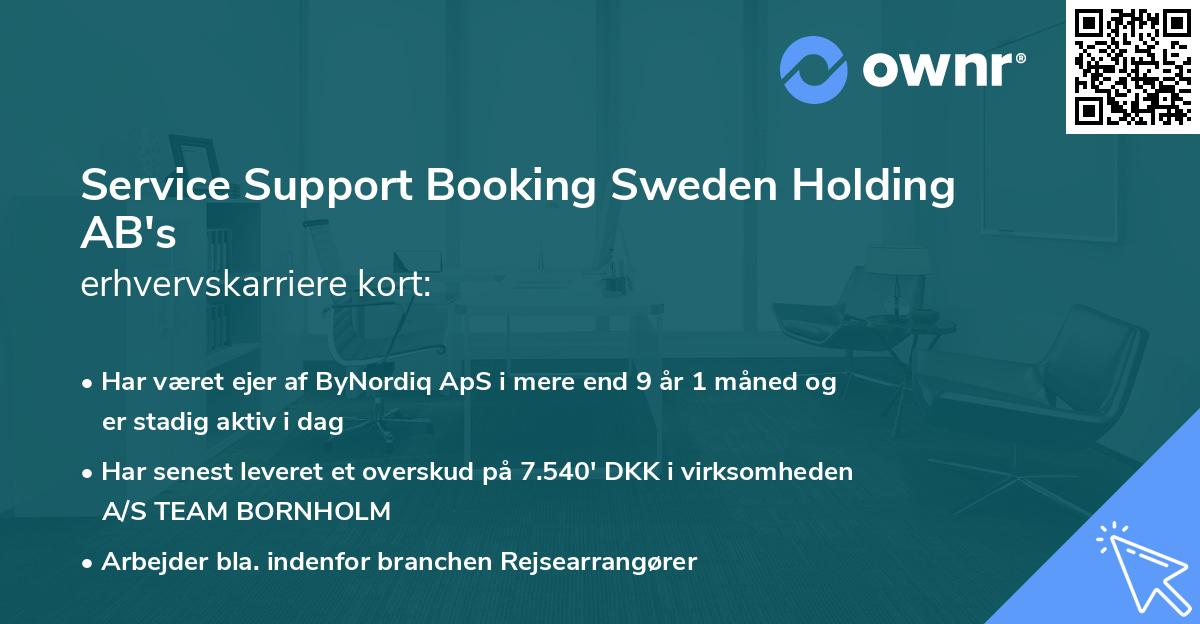 Service Support Booking Sweden Holding AB's erhvervskarriere kort