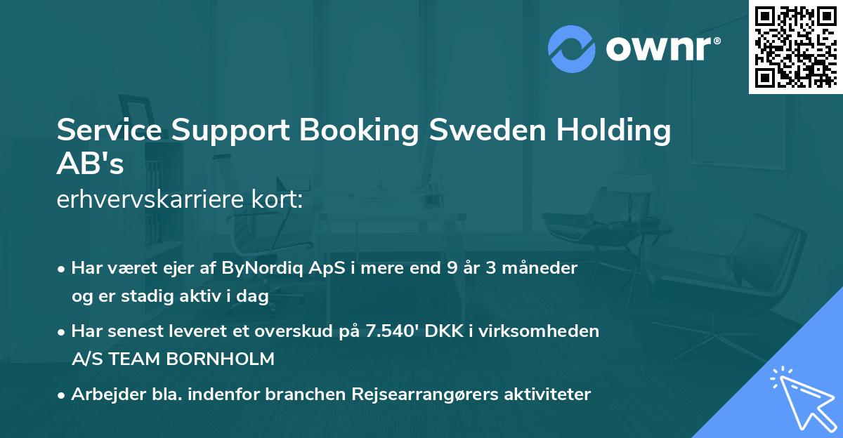 Service Support Booking Sweden Holding AB's erhvervskarriere kort