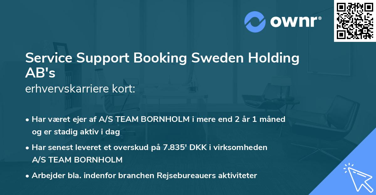 Service Support Booking Sweden Holding AB's erhvervskarriere kort