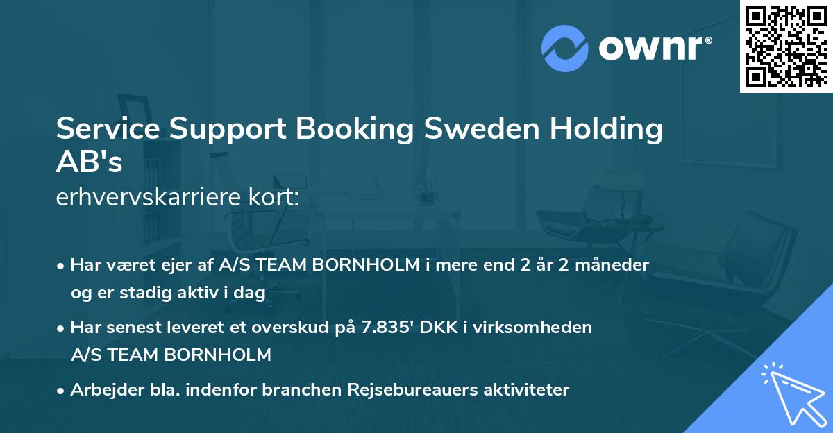 Service Support Booking Sweden Holding AB's erhvervskarriere kort