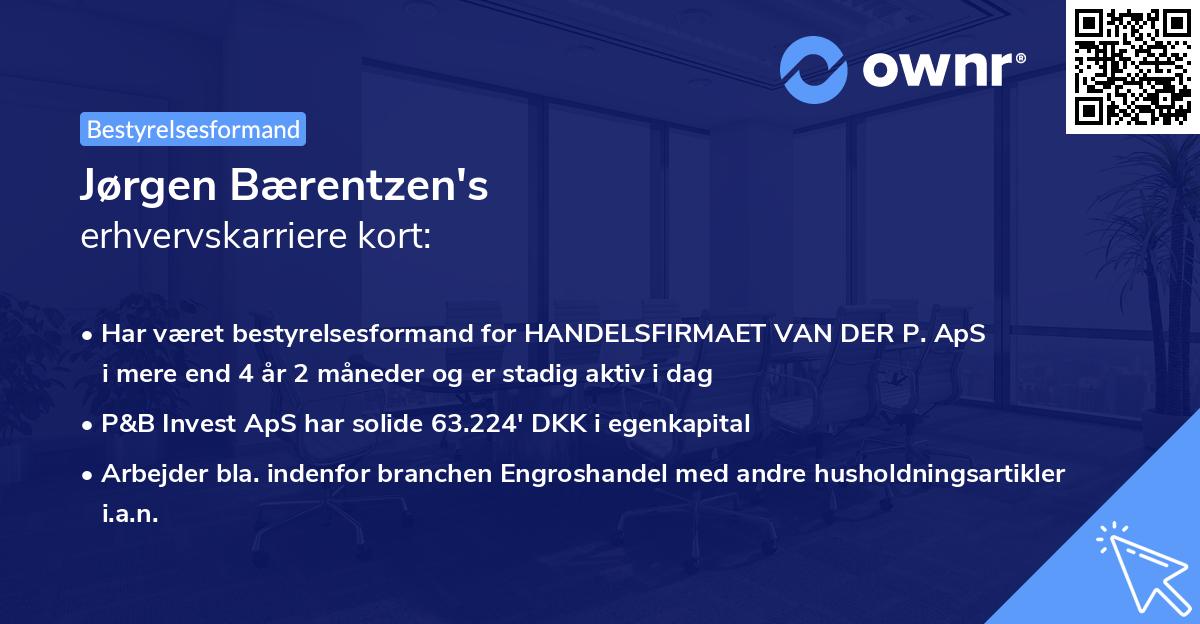 Jørgen Bærentzen's erhvervskarriere kort