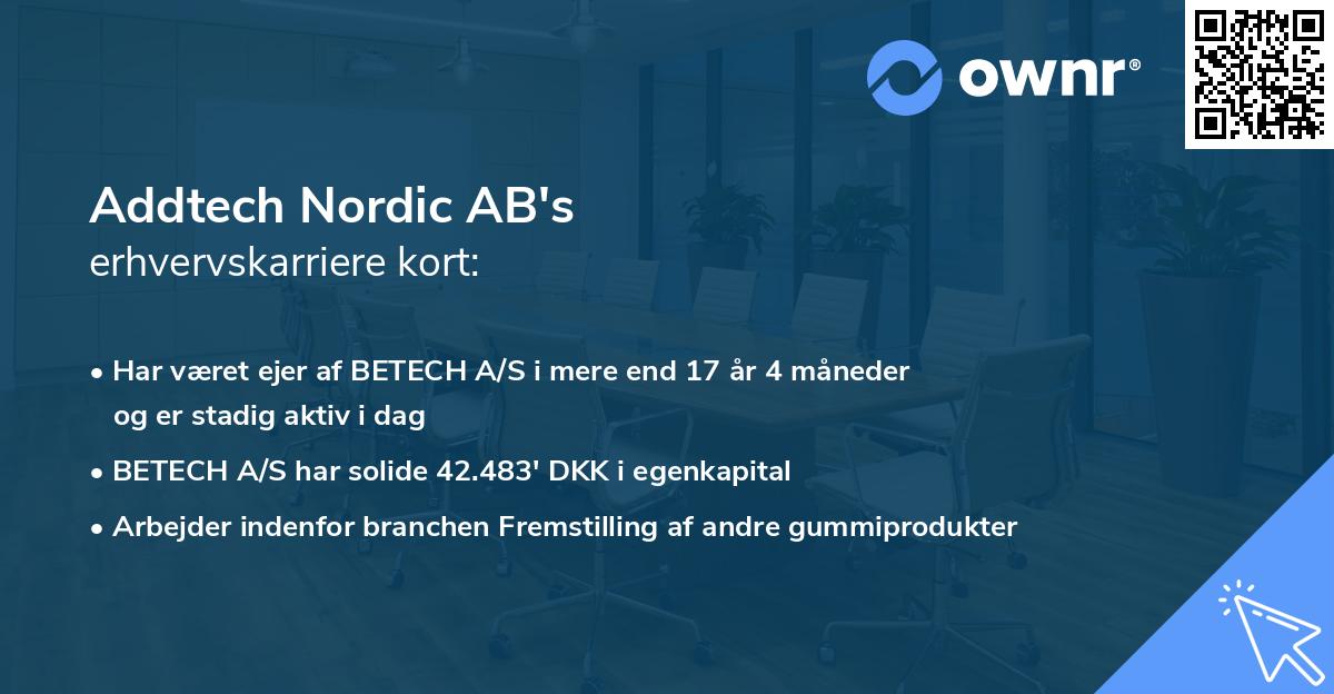 Addtech Nordic AB's erhvervskarriere kort