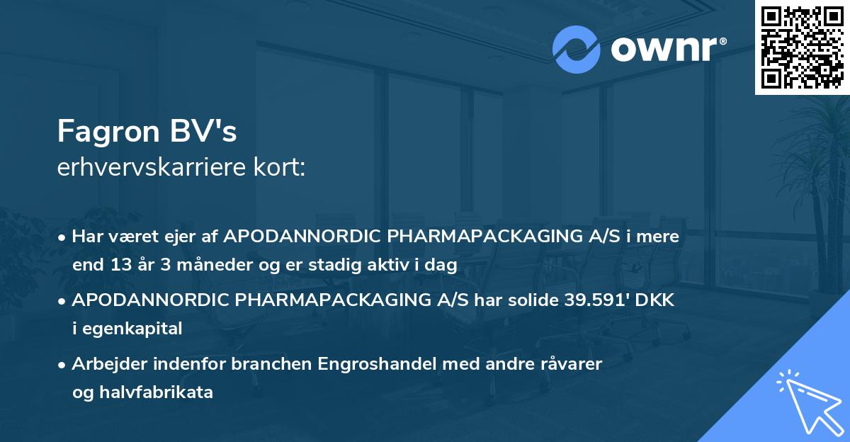 Fagron BV's erhvervskarriere kort